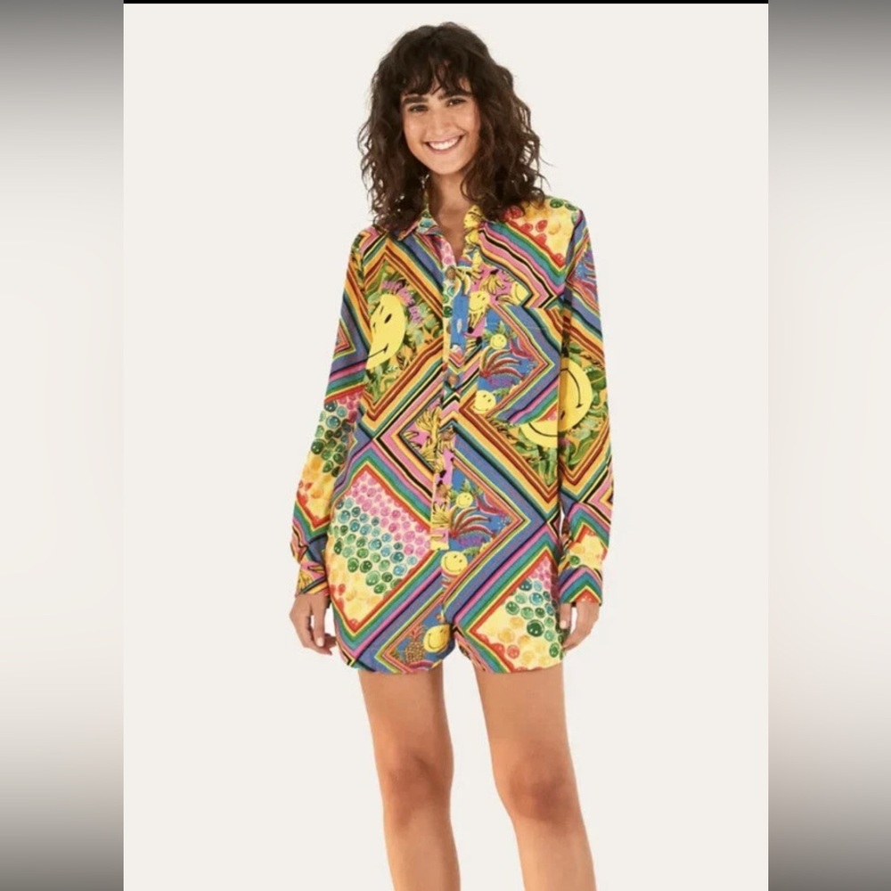 Farm Rio x Smiley Romper EUC Size S